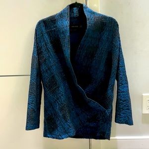 zara blue and black blazer